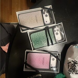 Stylish Protective Phone Case Set - Black, Green, Pink